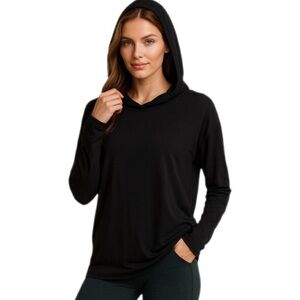 GAIAM Lightweight Black Yoga Hooded Top —Size M